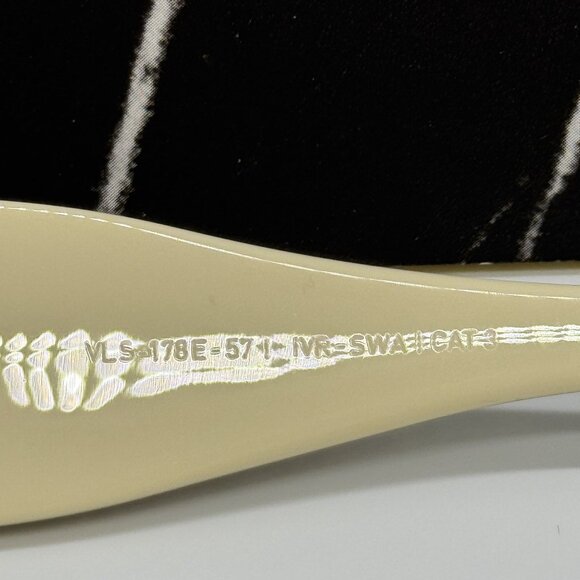NEW VALENTINO VLS-178E IVORY WITH CRYSTAL SILVER OVAL SUNGLASSES VALENTINO main image 7